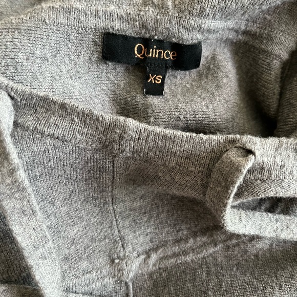 Quince Eco-knit Milano stitch Heather Gray pullover Hoodie - Picture 3 of 4